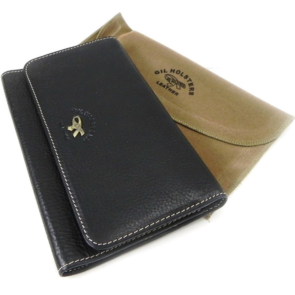 Wallet + checkbook holder leather 'Gil Holsters' black